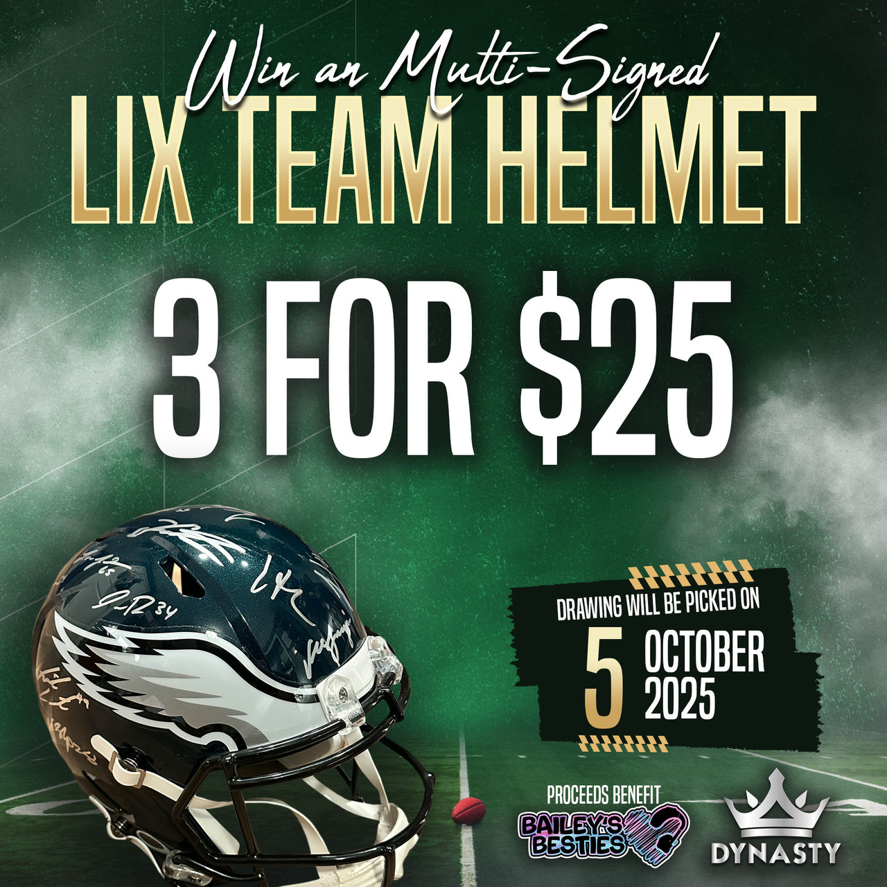 Bailey's Besties Multi-Signed LIX Team Helmet Fundraiser Raffle
