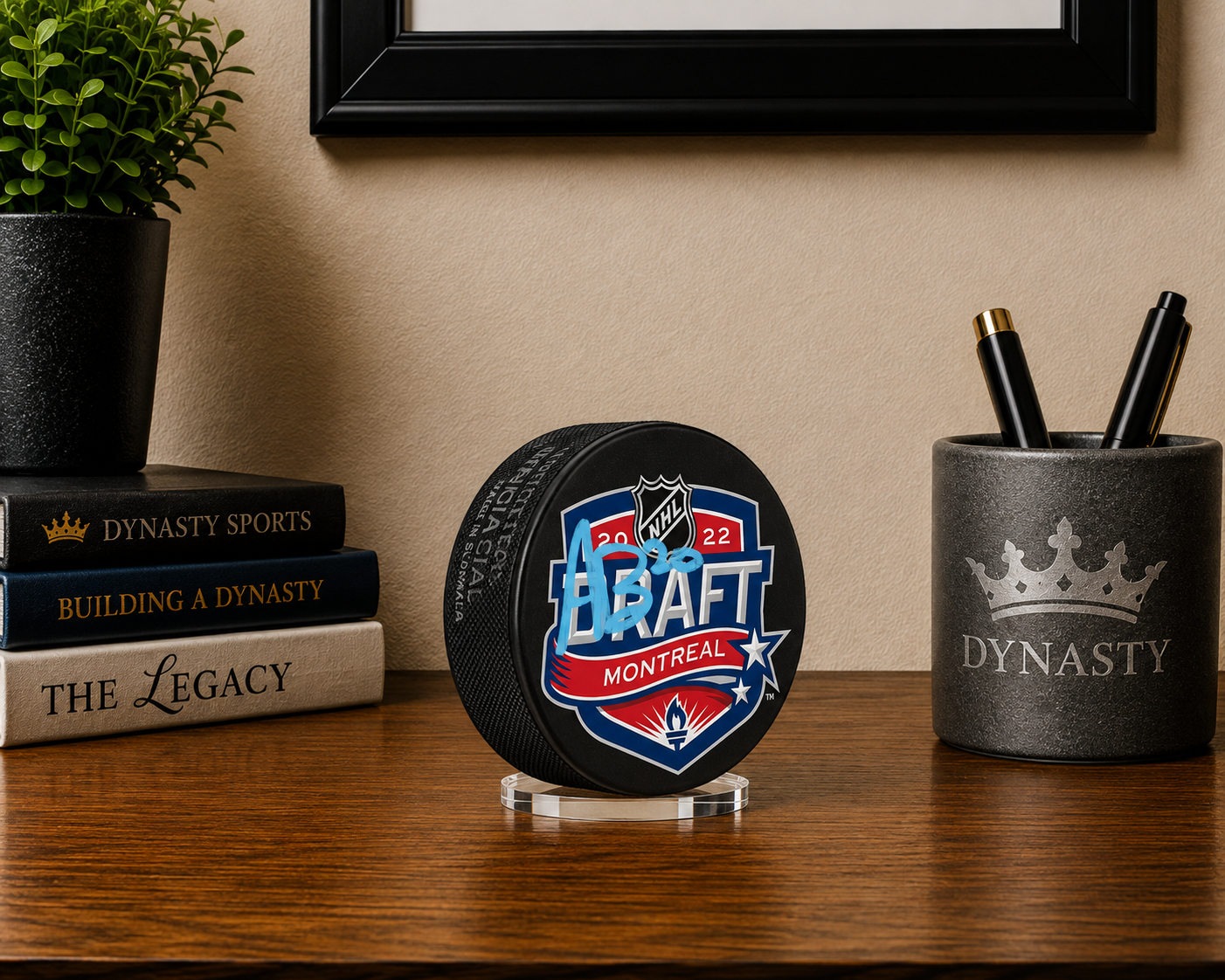 Alex Bump Philadelphia Flyers Autographed 2022 NHL Draft Logo Hockey Puck (Blue Signature)