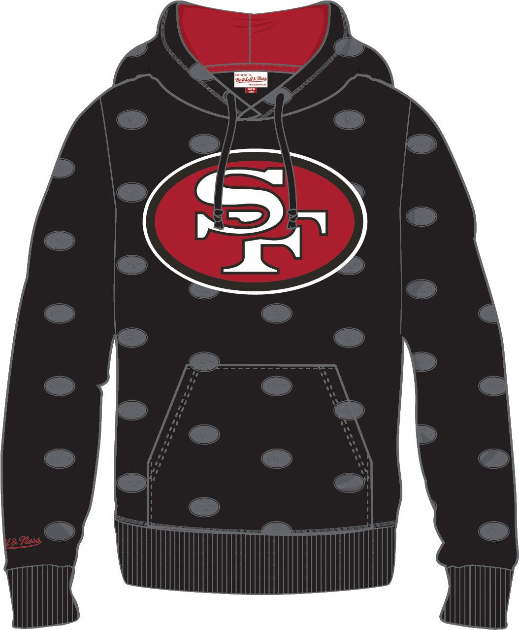 San Francisco 49ers Mitchell & Ness All Over Print Fleece Hoodie