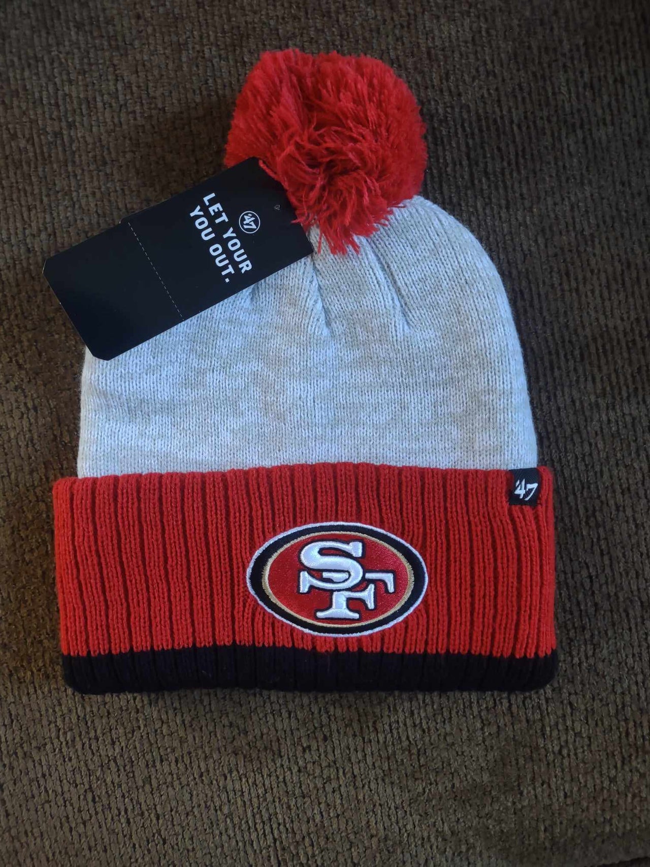 San Francisco 49ers '47 Brand Coverage Pom Knit Hat
