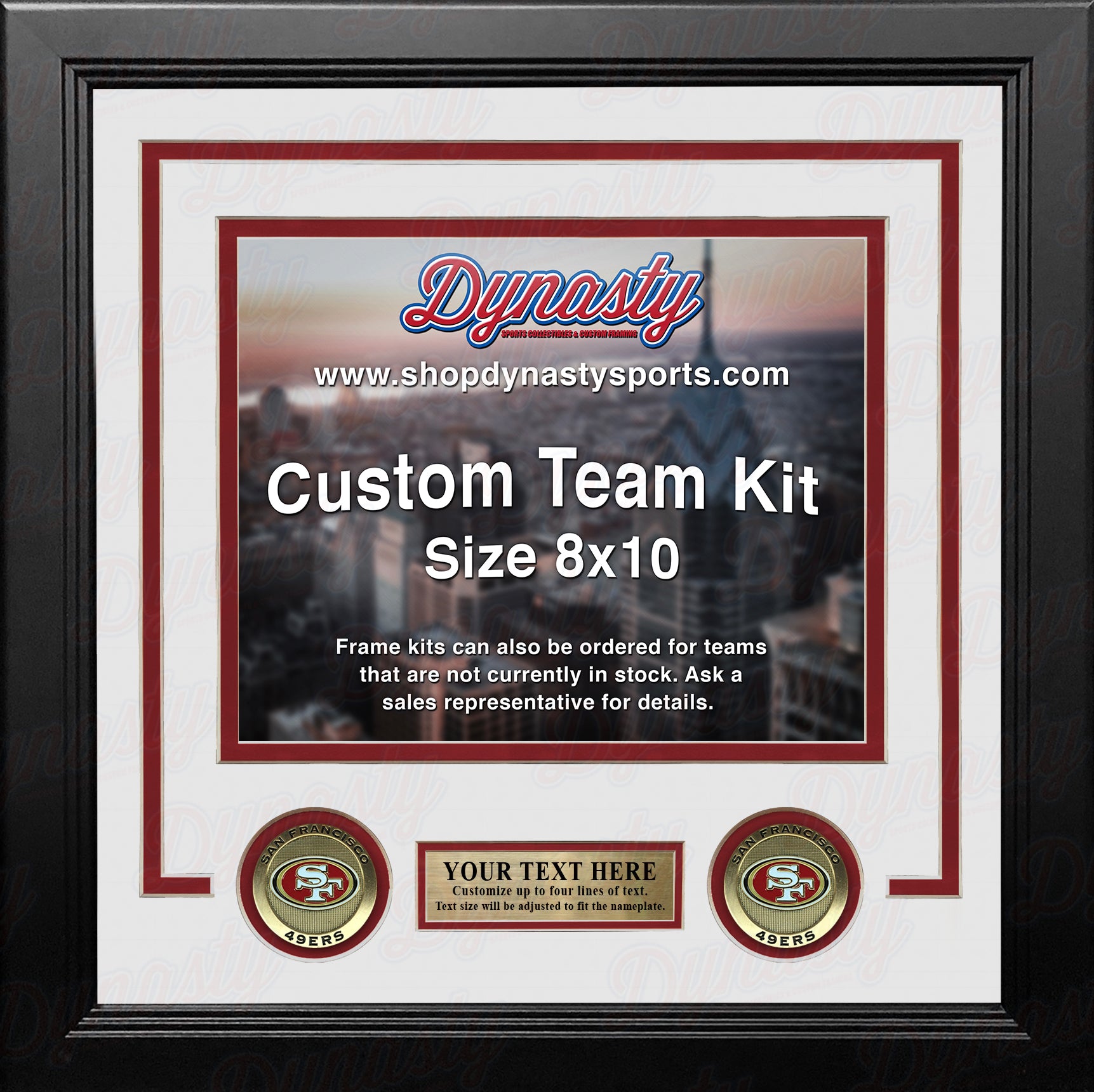 San Francisco 49ers Custom NFL Football 8x10 Picture Frame Kit (Multiple Colors) - Dynasty Sports & Framing 