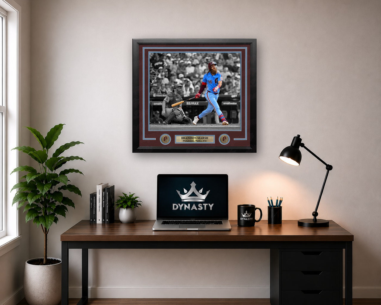 Brandon Marsh Home Run Philadelphia Phillies 8" x 10" Framed Throwback Spotlight Photo