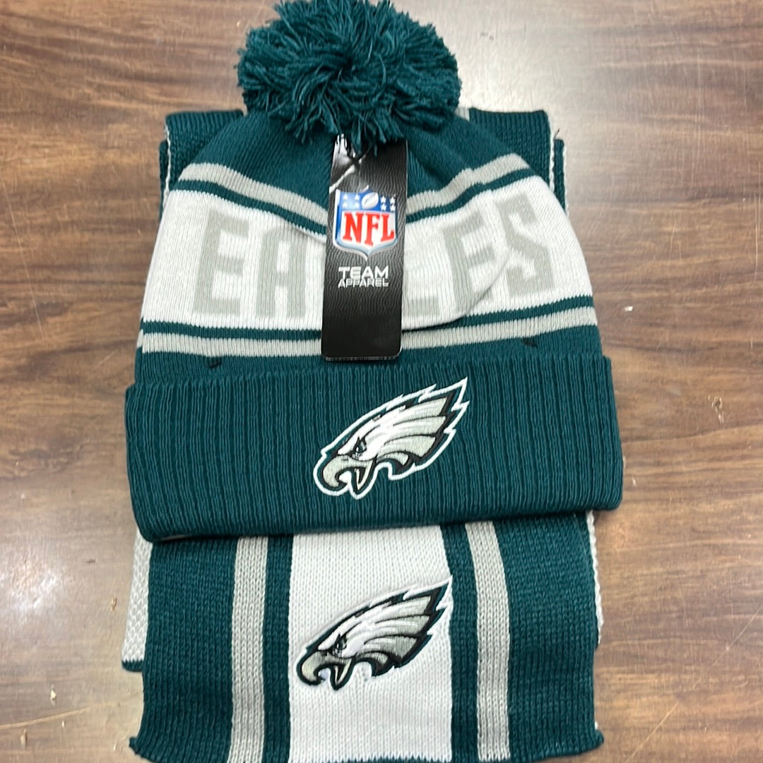 Philadelphia Eagles Word Mark Knit Hat & Scarf Set