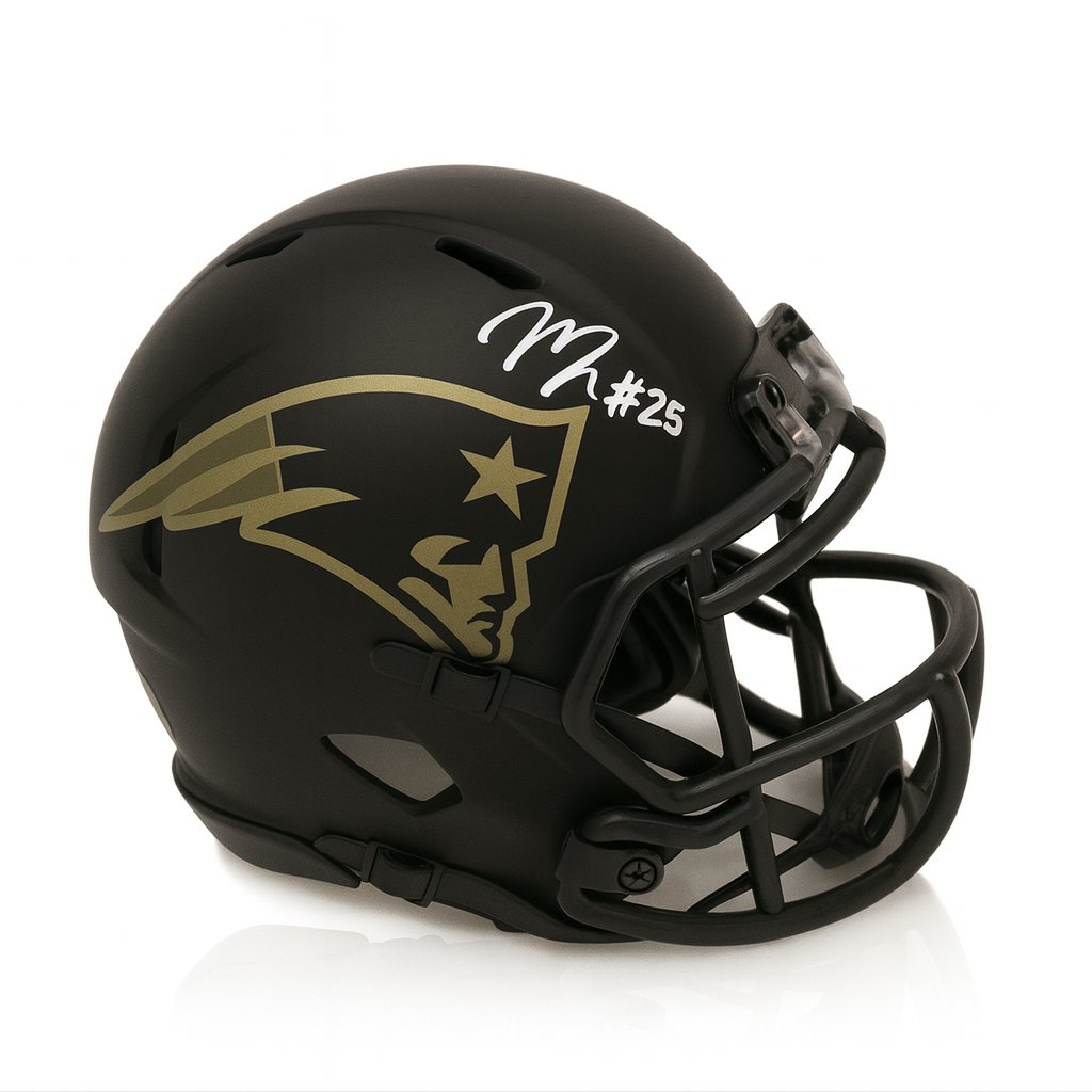Marcus Jones Autographed Patriots Salute to Service Mini-Helmet