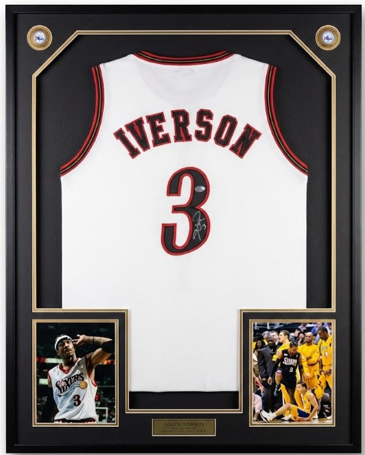 Allen Iverson Philadelphia 76ers Autographed Framed White Basketball Jersey