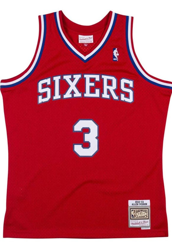 Allen Iverson Philadelphia 76ers Mitchell & Ness 2002-03 Hardwood Classics Swingman Jersey - Red