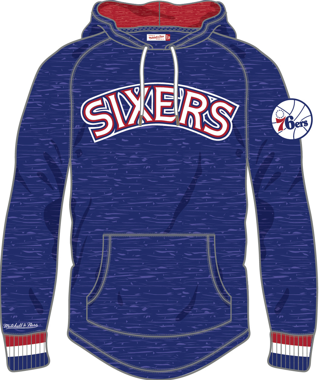 Philadelphia 76ers Mitchell & Ness Legendary Slub Long-Sleeve Hoodie