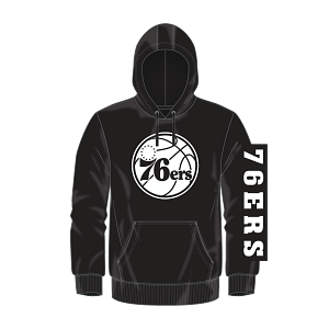 Philadelphia 76ers Black & White Put Me In Coach Hooded Sweatshirt - Dynasty Sports & Framing 