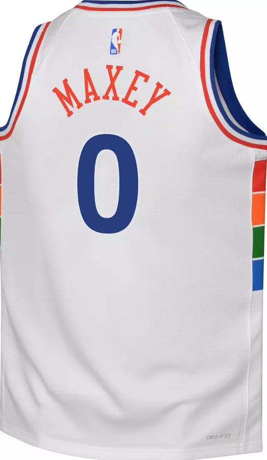 Tyrese Maxey Philadelphia 76ers Youth 2024/25 Fastbreak Jersey - City Edition - White