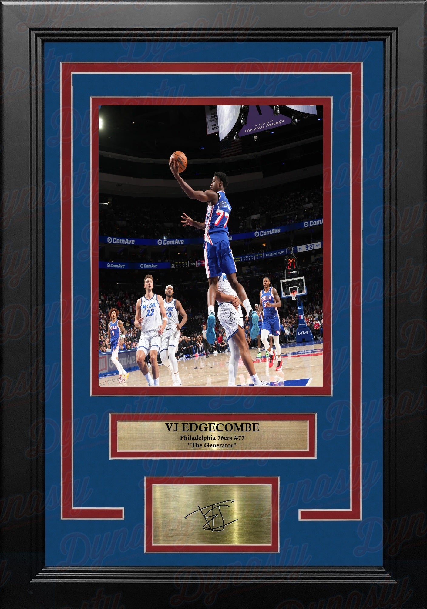 VJ Edgecombe in Action Philadelphia 76ers 8" x 10" Framed Basketball Photo with Engraved Autograph