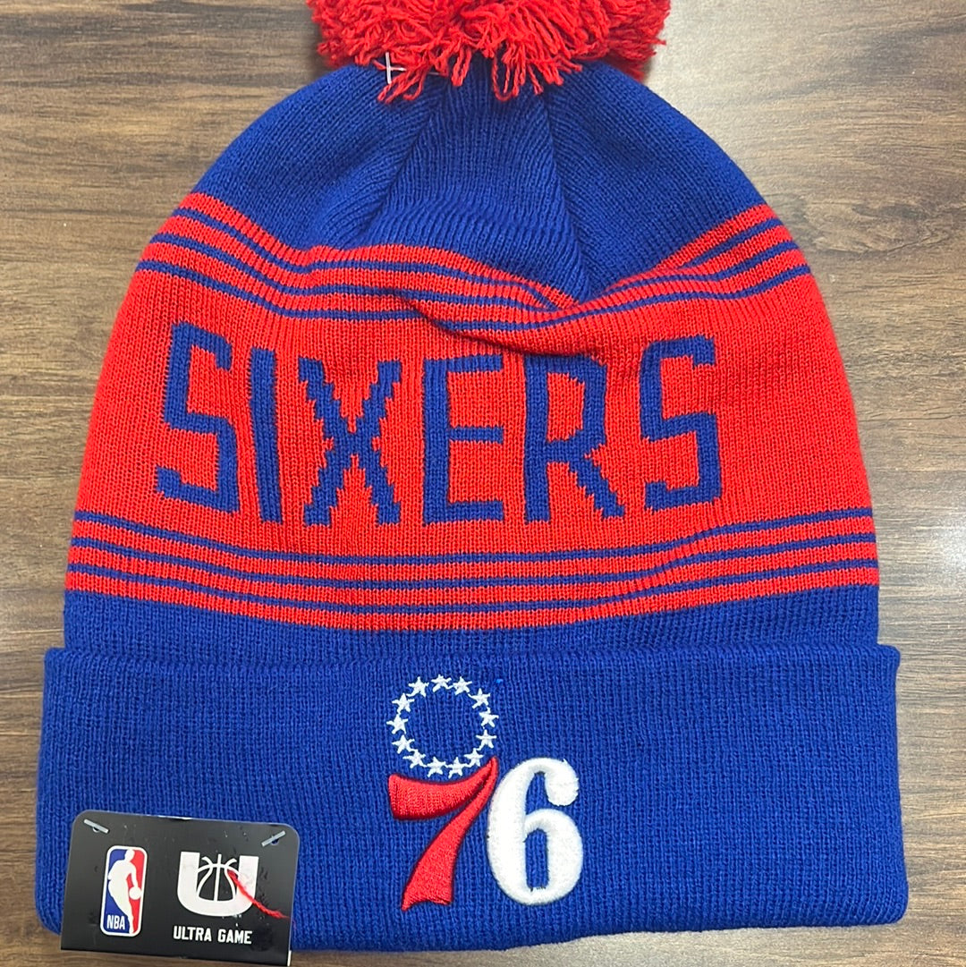 Philadelphia 76ers Ultra Game Red Stripe Cuffed Knit Hat