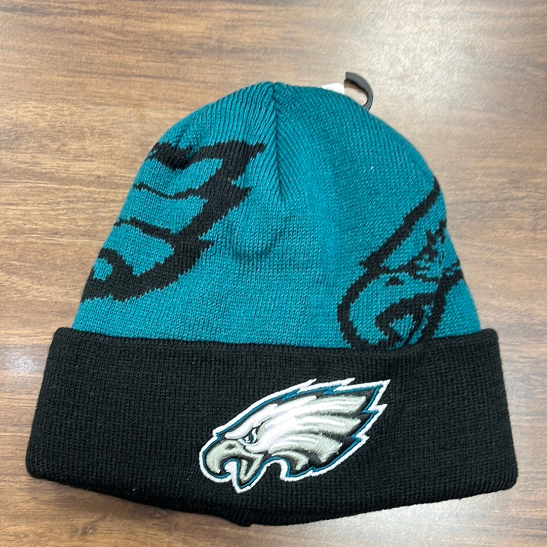 Philadelphia Eagles Youth Cuffed Panel Knit Hat - Midnight Green