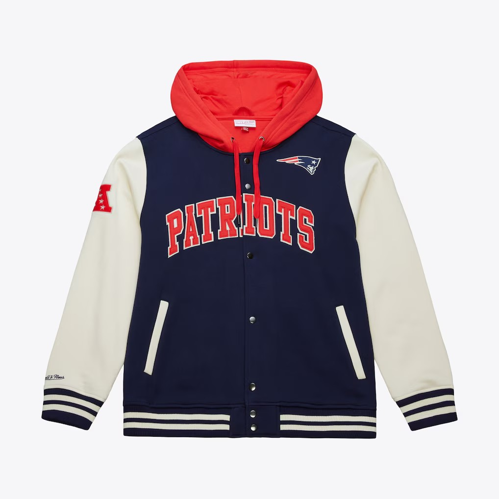 New England Patriots Mitchell & Ness Sideline Fleece Full-Snap Jacket