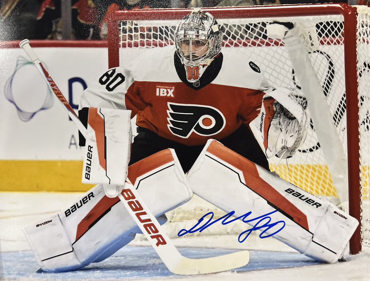 Dan Vladar in Net Philadelphia Flyers Autographed 11" x 14" Hockey Photo