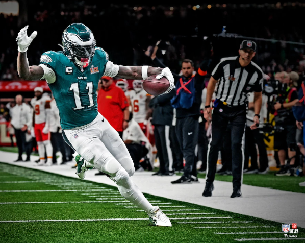 AJ Brown Super Bowl LIX Action Philadelphia Eagles 8" x 10" Football Photo