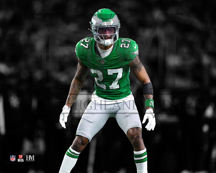 Quinyon Mitchell Kelly Green Philadelphia Eagles Blackout Football Photo