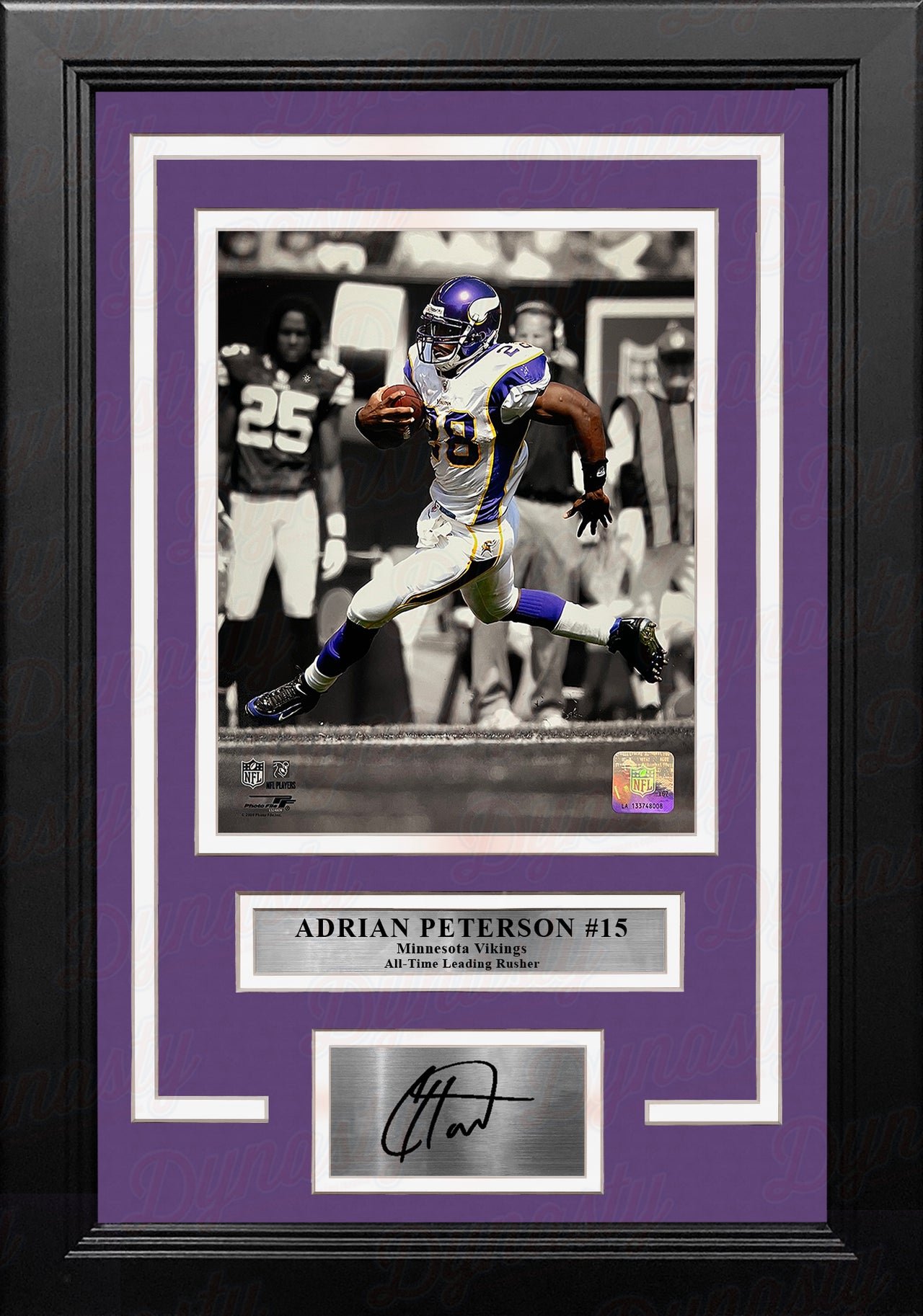 Adrian Peterson Minnesota Vikings 8" x 10" Spotlight Framed Football Photo with Engraved Autograph