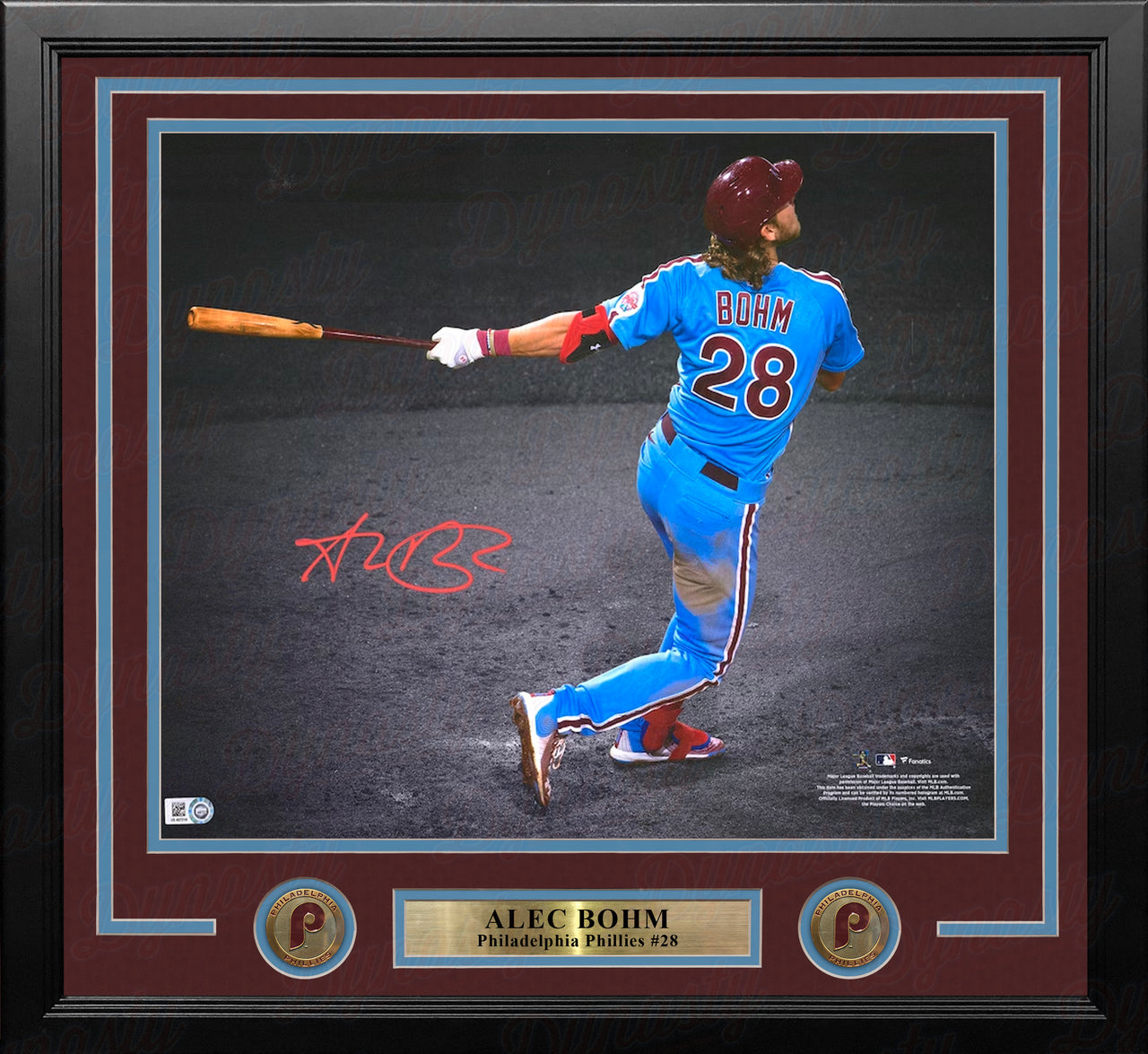 Alec Bohm Philadelphia Phillies Autographed 11" x 14" Framed Blackout Baseball Photo