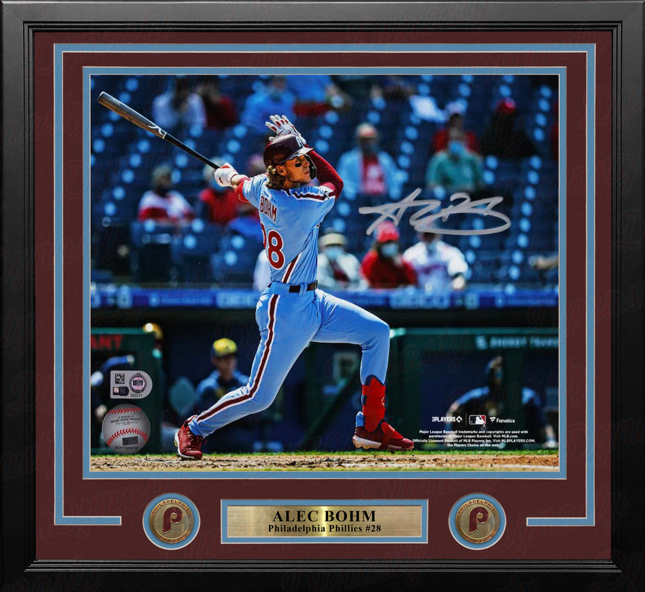 Alec Bohm Throwback Action Philadelphia Phillies Autographed 16" x 20" Framed Baseball Photo