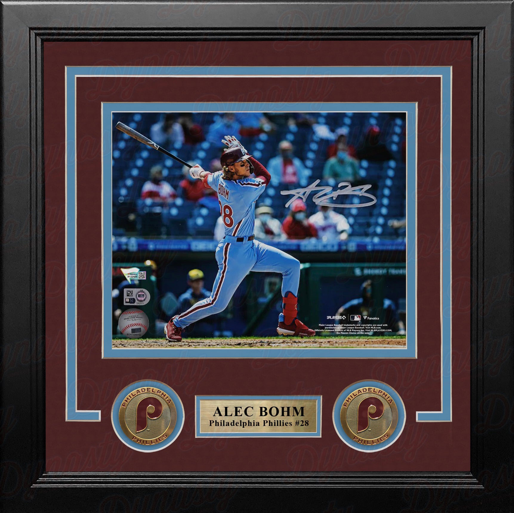 Alec Bohm Throwback Action Philadelphia Phillies Autographed 8" x 10" Framed Baseball Photo