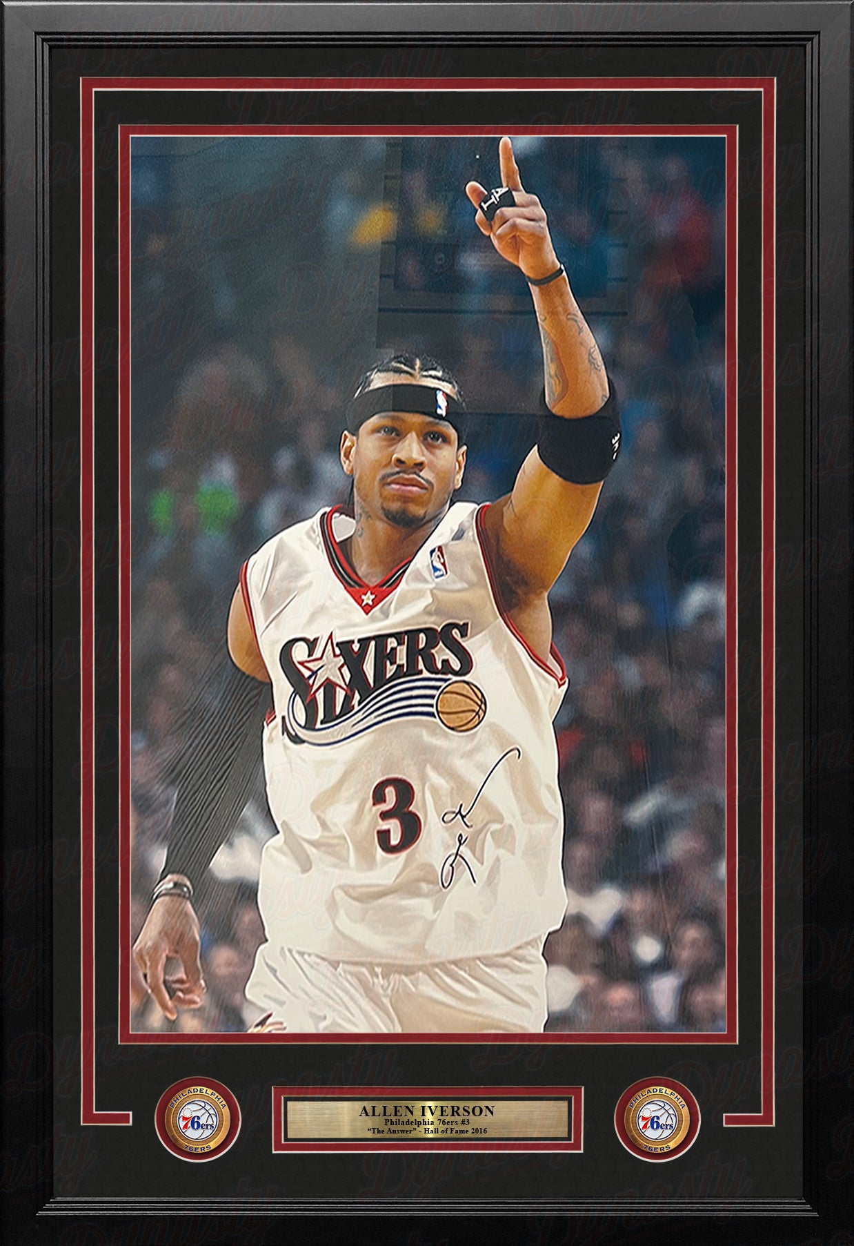 Allen Iverson The Answer Philadelphia 76ers Autographed 20" x 30" Framed Basketball Photo