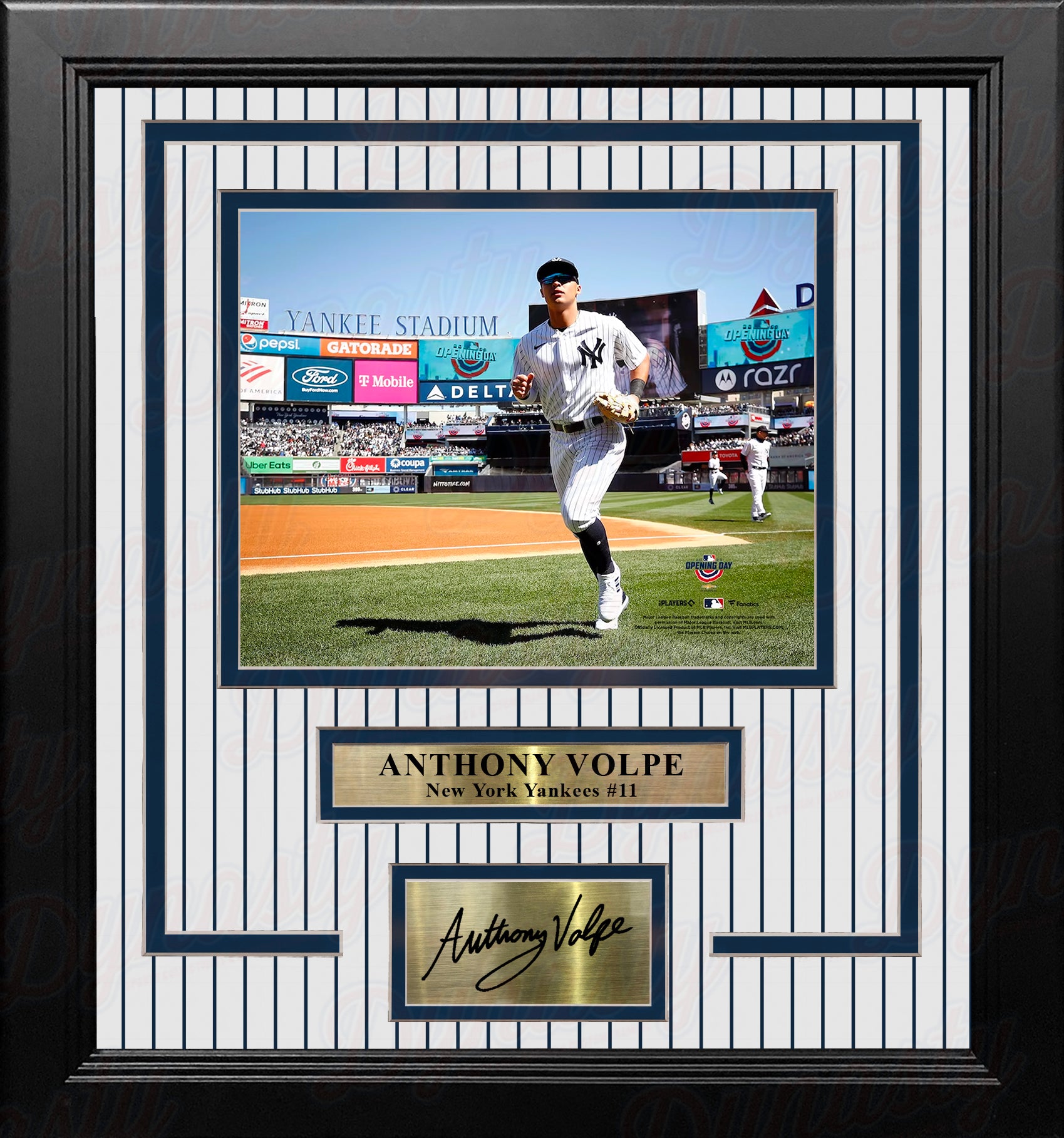 Anthony Volpe Walks Onto the Field New York Yankees 8" x 10" Framed Photo with Engraved Autograph - Dynasty Sports & Framing 