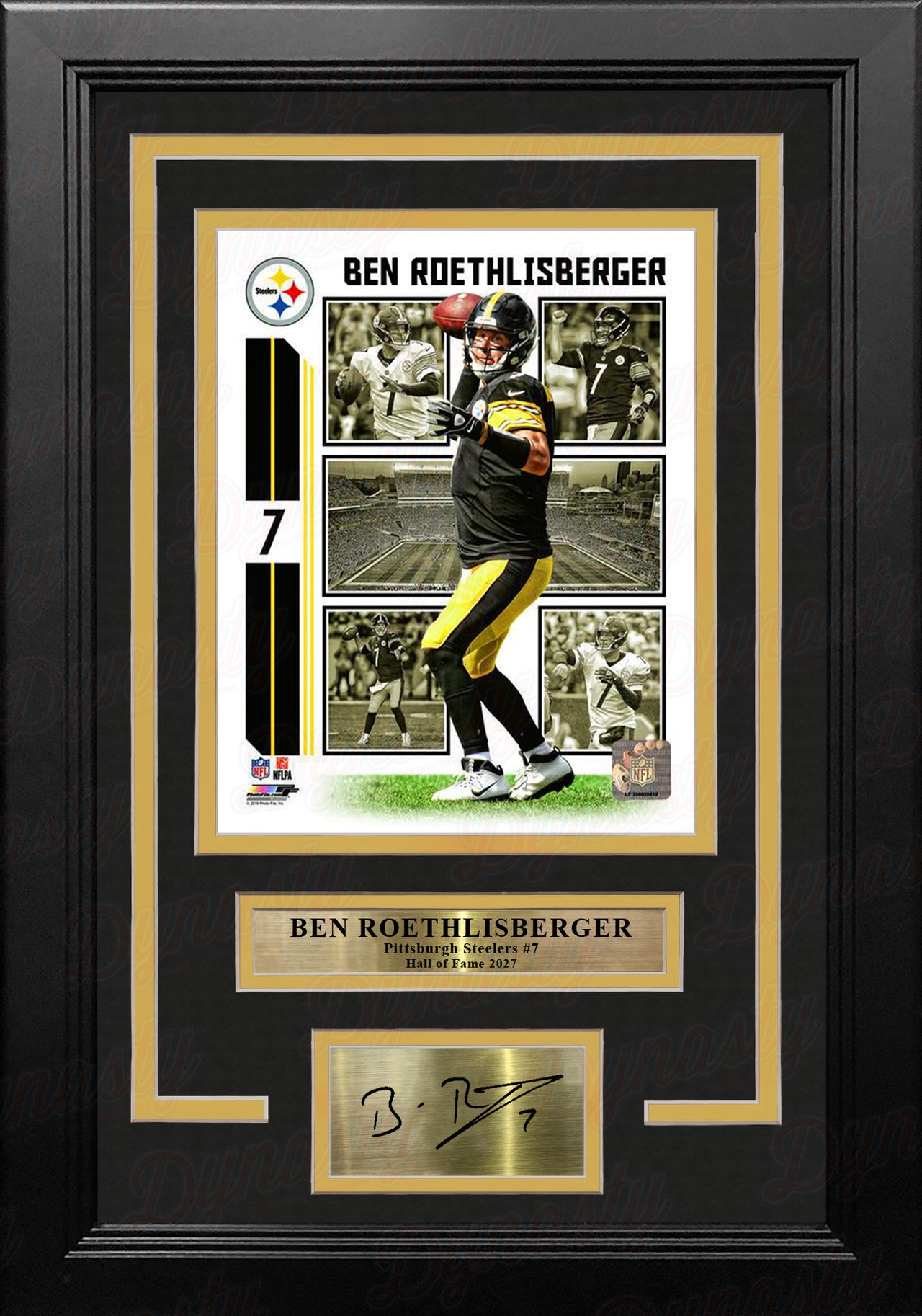 Ben Roethlisberger Pittsburgh Steelers 8x10 Framed Collage Football Photo with Engraved Autograph