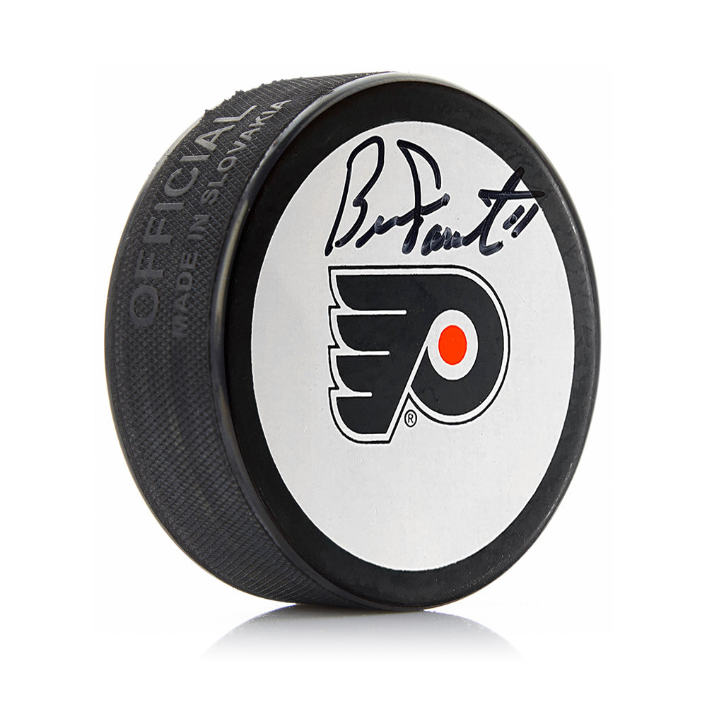 Bernie Parent Philadelphia Flyers Autographed White Hockey Logo Puck