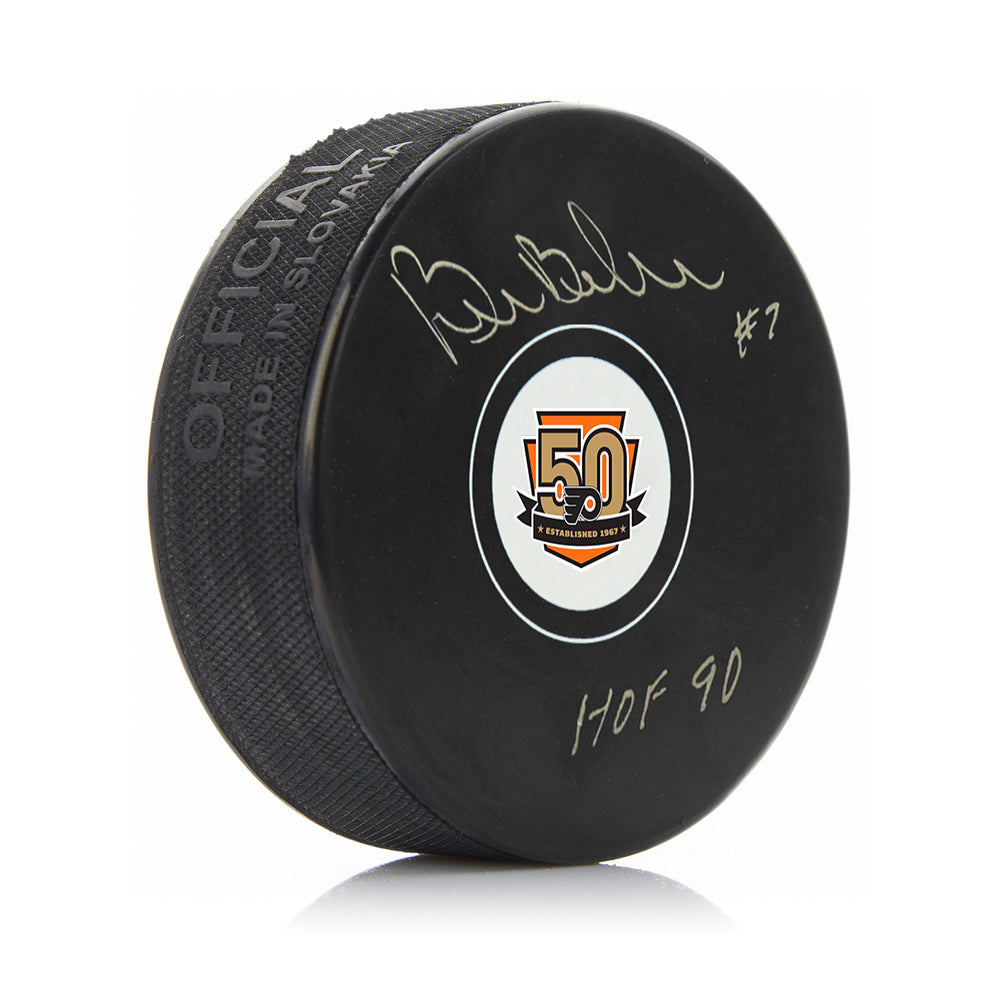 Bill Barber Autographed 50th Anniversary Philadelphia Flyers Hockey Puck with HOF Inscription