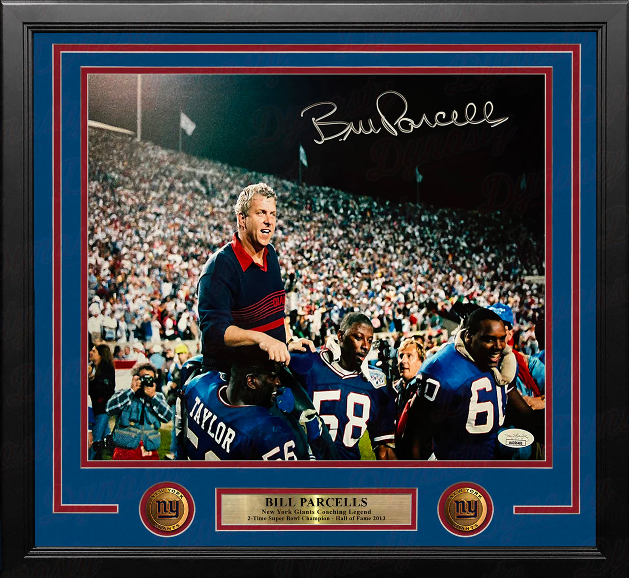 Bill Parcells Carry Off New York Giants Autographed 11x14 Framed Football Photo - JSA Authenticated