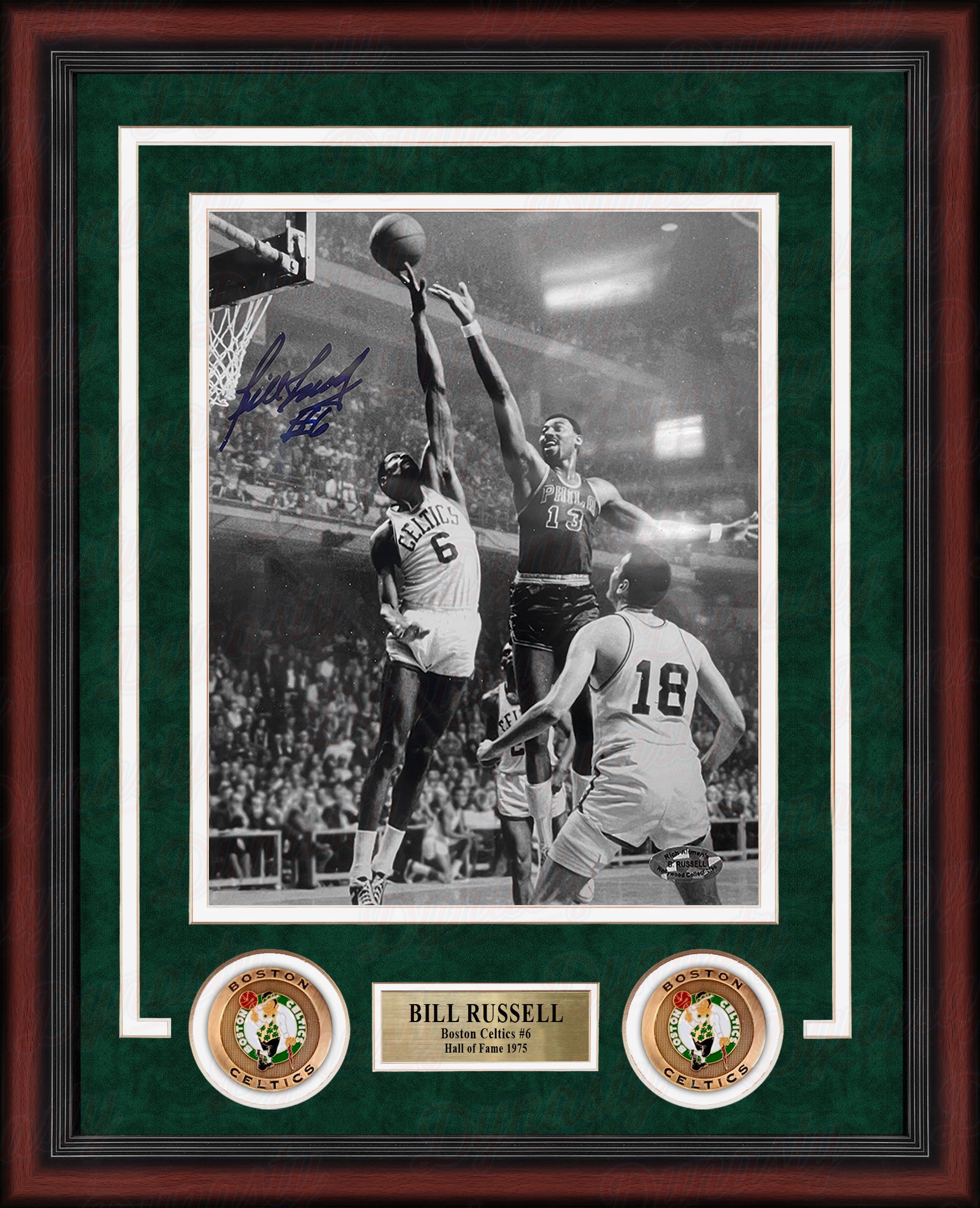 Bill Russell v. Wilt Boston Celtics Autographed 8