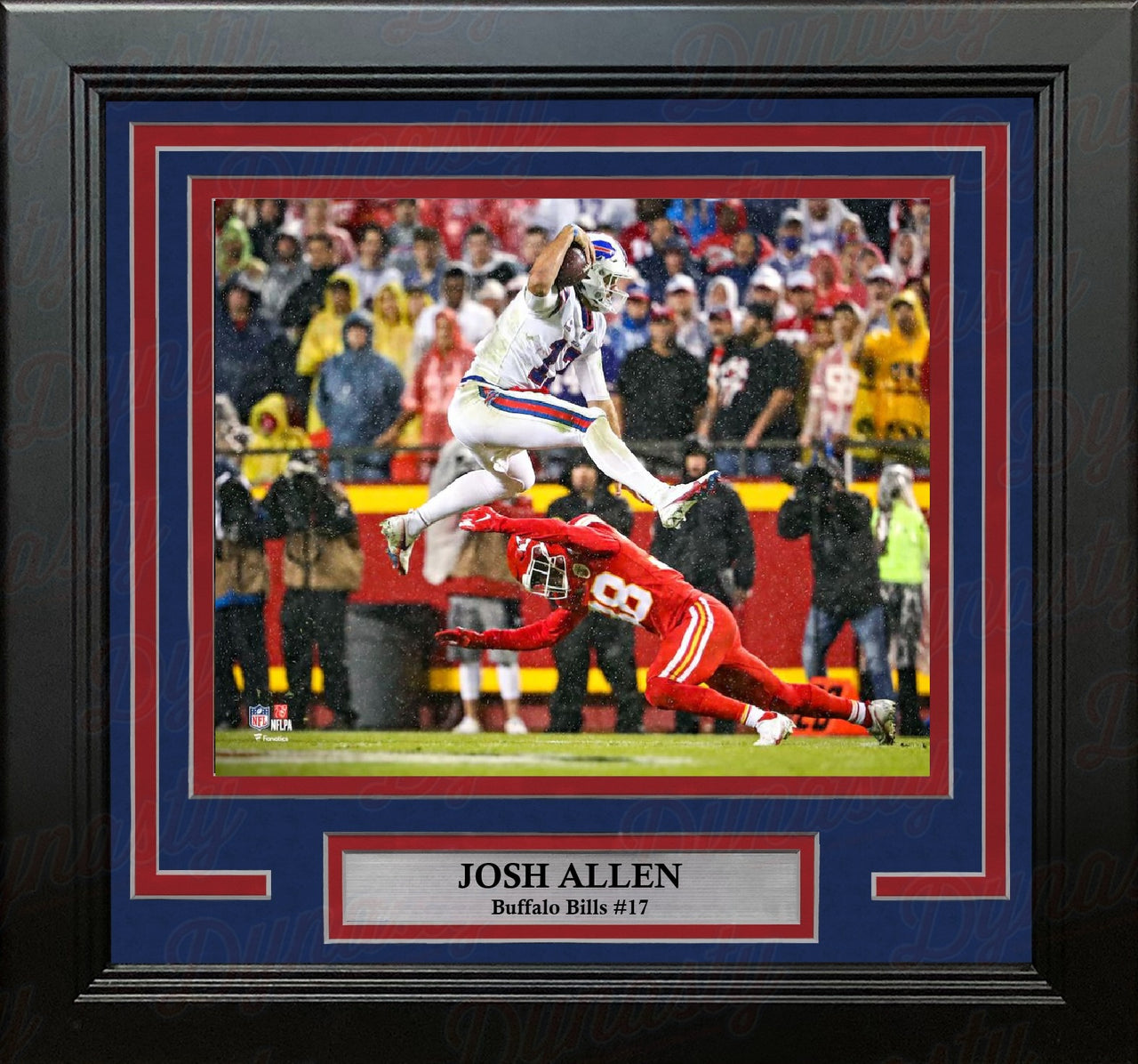 Josh Allen Defender Hurdle Buffalo Bills 8" x 10" Framed Football Photo