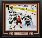 Bobby Brink 1st Career Goal Autographed Philadelphia Flyers 16x20 Framed Photo with Date Inscription - Dynasty Sports & Framing 