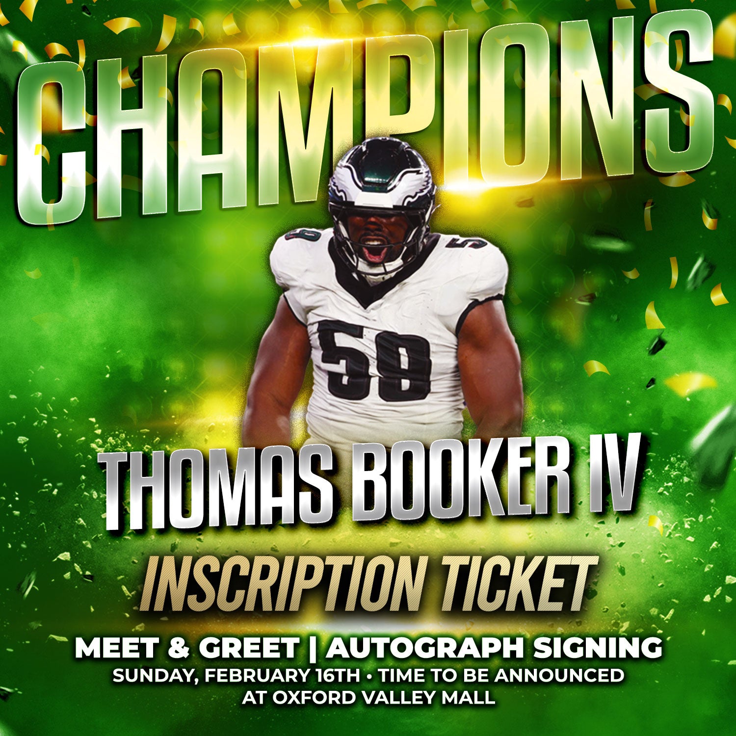 Thomas Bookier IV World Champions Inscription Ticket