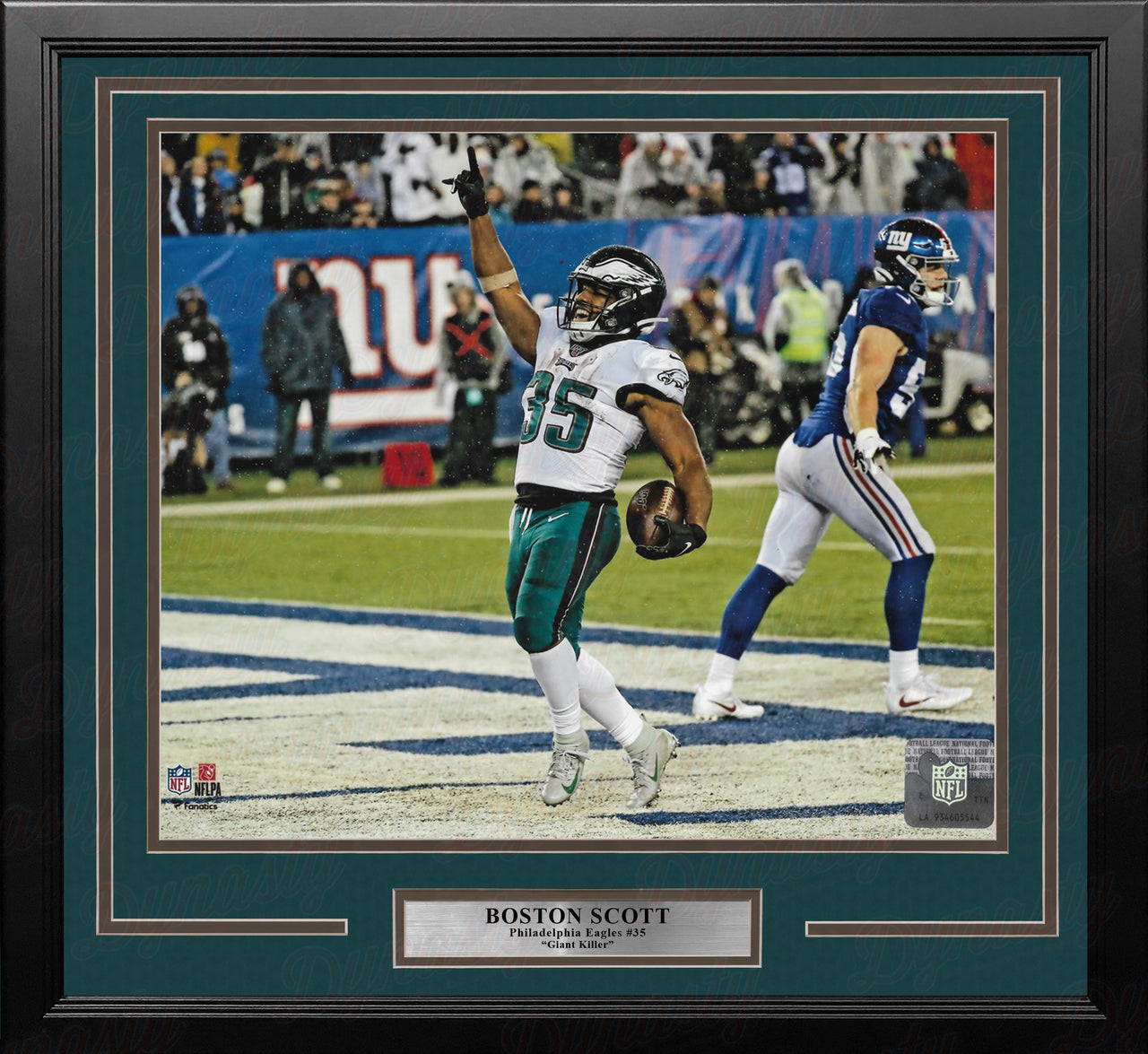 Boston Scott Touchdown Celebration v. Giants Philadelphia Eagles 16" x 20" Framed Football Photo