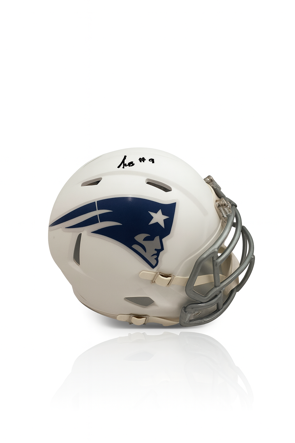 Kayshon Boutte New England Patriots Signed Rivalries Mini-Helmet