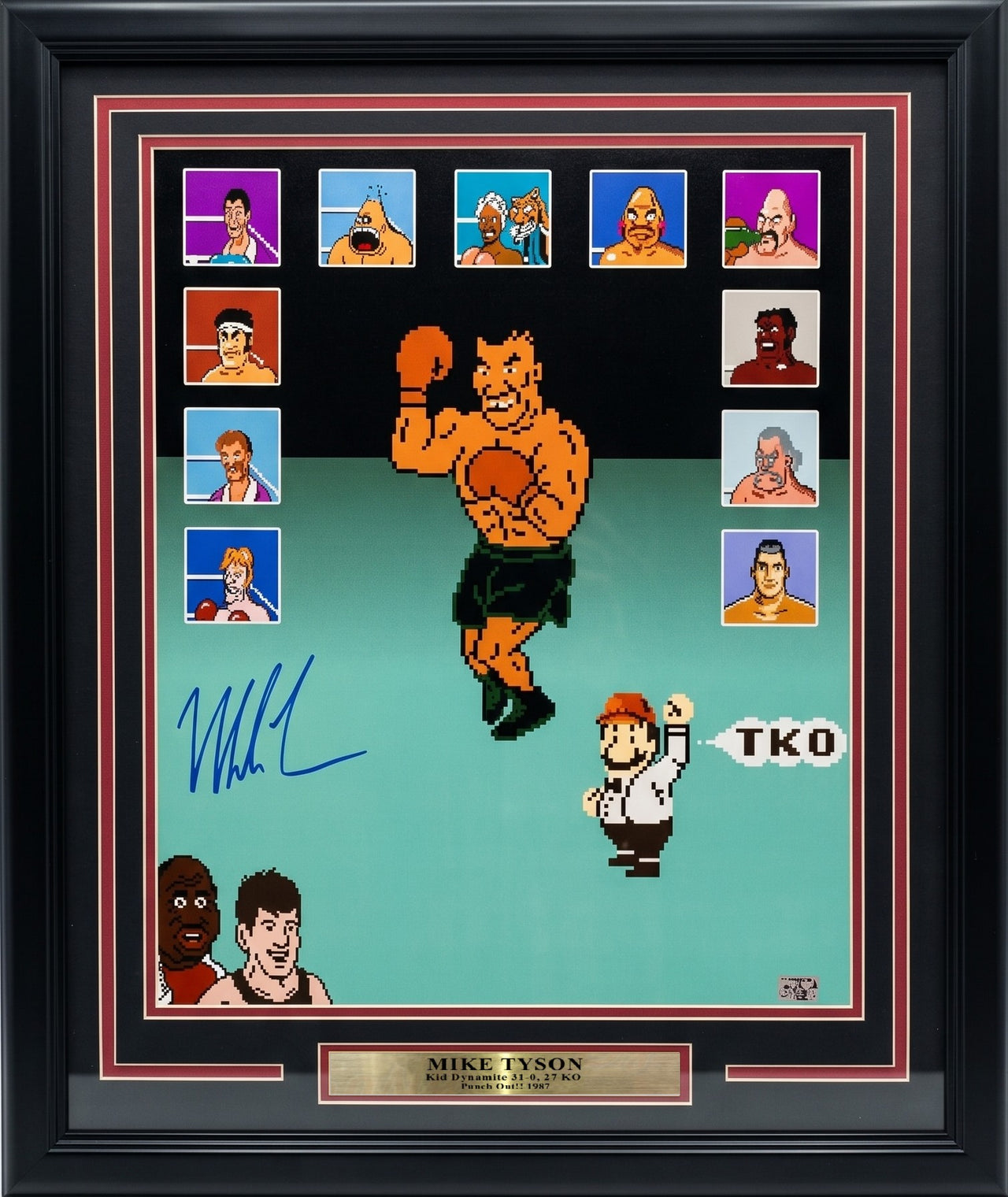 Mike Tyson Punch-Out!! Autographed 16" x 20" Framed Boxing Collage Photo