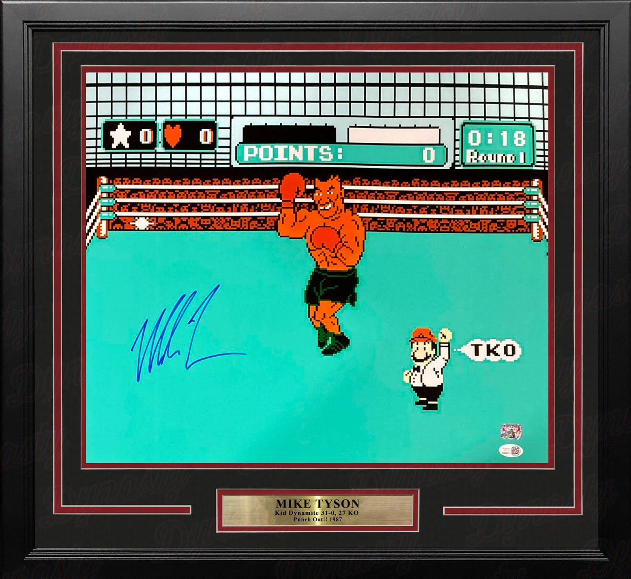 Mike Tyson Punch-Out!! Autographed 16" x 20" Framed Boxing Photo