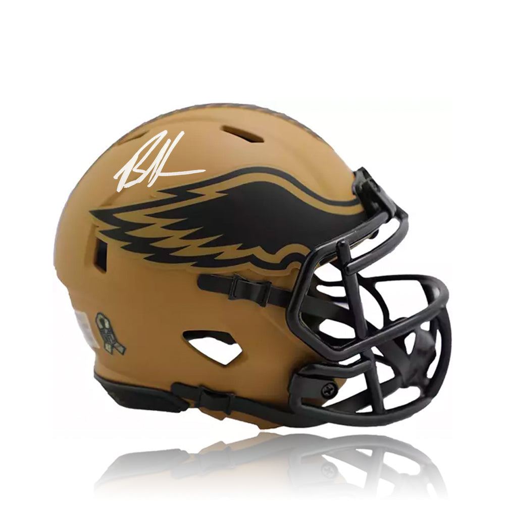 Brandon Graham Philadelphia Eagles Autographed 2023 Salute to Service Camo Mini-Helmet