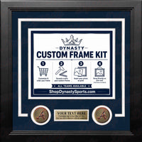 Atlanta Braves Custom MLB Baseball Picture Frame Kit with Navy Blue Matting, White Trim, a Gold Nameplate, and Braves medallions