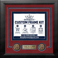 Atlanta Braves Custom MLB Baseball Picture Frame Kit with Red Matting, Navy Blue Trim, a Gold Nameplate, and Braves medallions