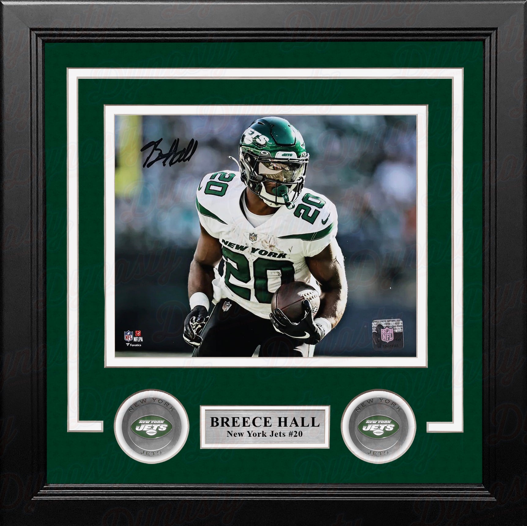 Breece Hall in Action New York Jets Autographed 8" x 10" Framed Football Photo