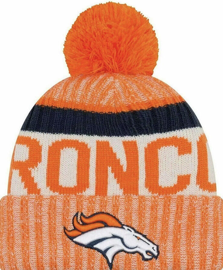 Denver Broncos New Era Orange/White Official Sport Knit Hat