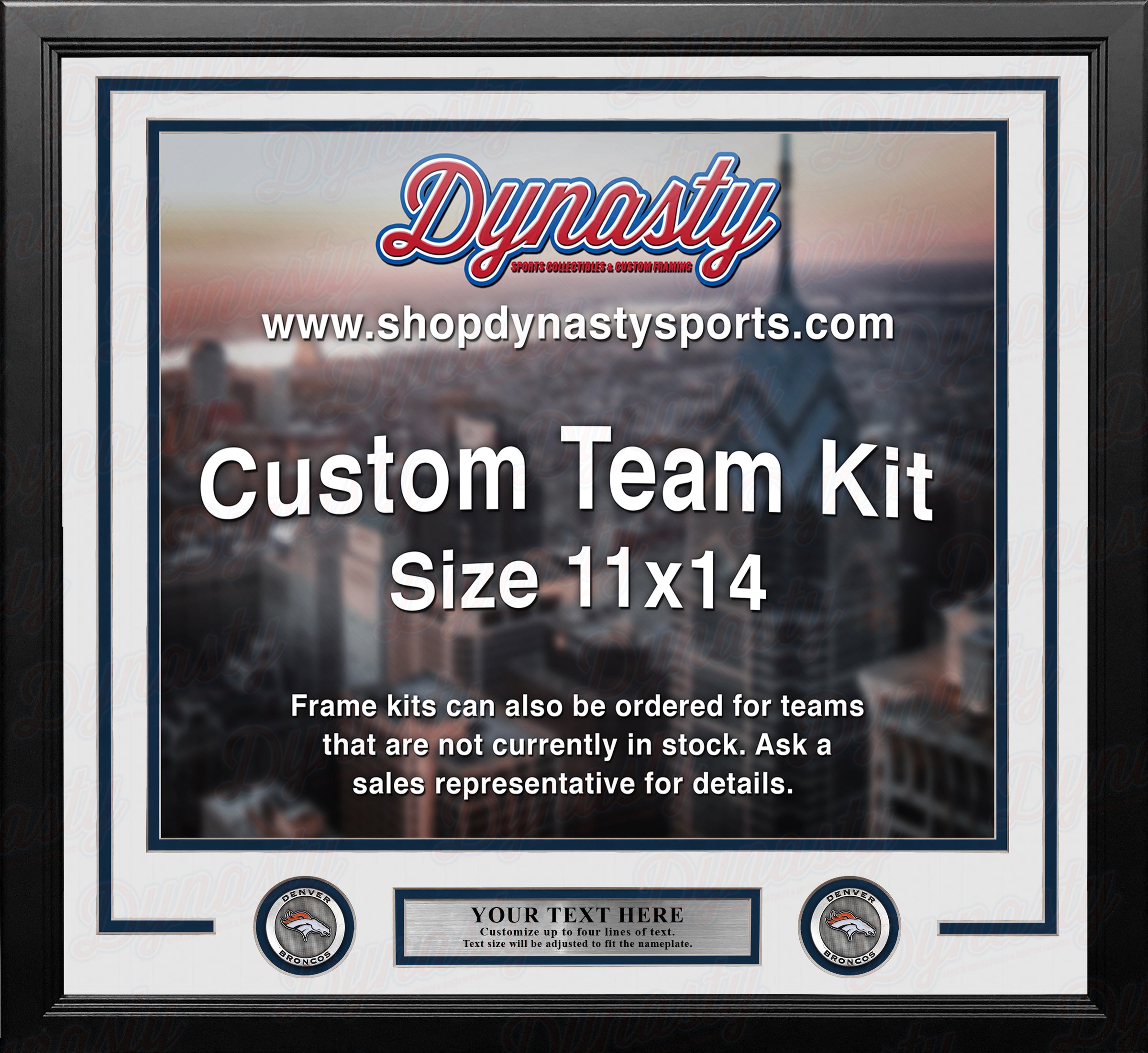 Denver Broncos Custom NFL Football 11x14 Picture Frame Kit (Multiple Colors)