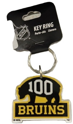 Boston Bruins 100th Anniversary Acrylic Logo Keychain