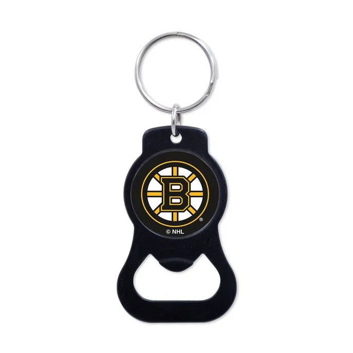 Boston Bruins Logo Black Bottle Opener Keychain