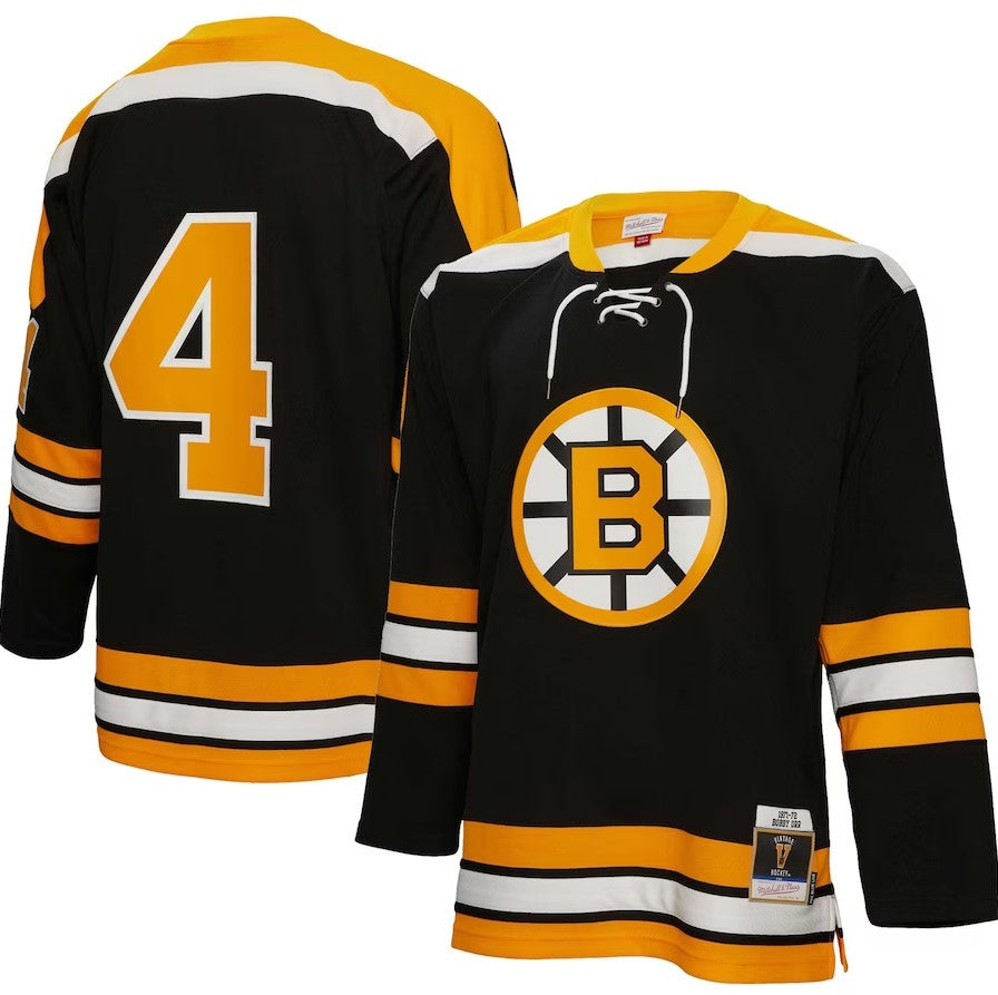 Bobby Orr Boston Bruins Mitchell & Ness Black 1971/72 Blue Line Player Jersey