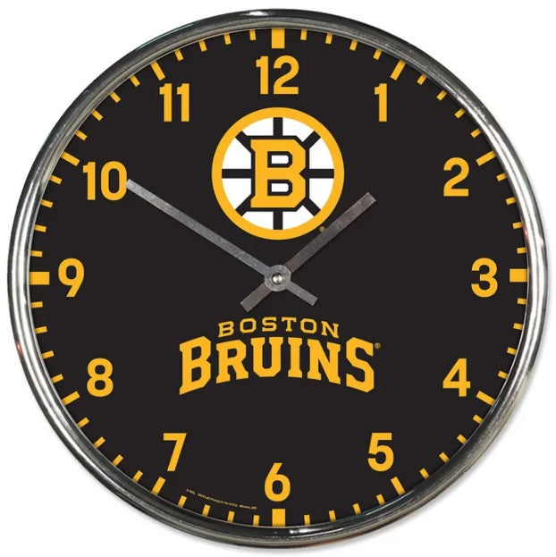 Boston Bruins Chrome Clock