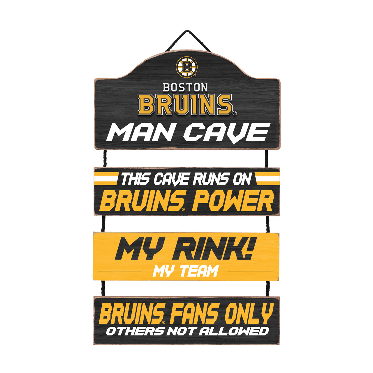 Boston Bruins Wooden Man Cave Dangle Sign