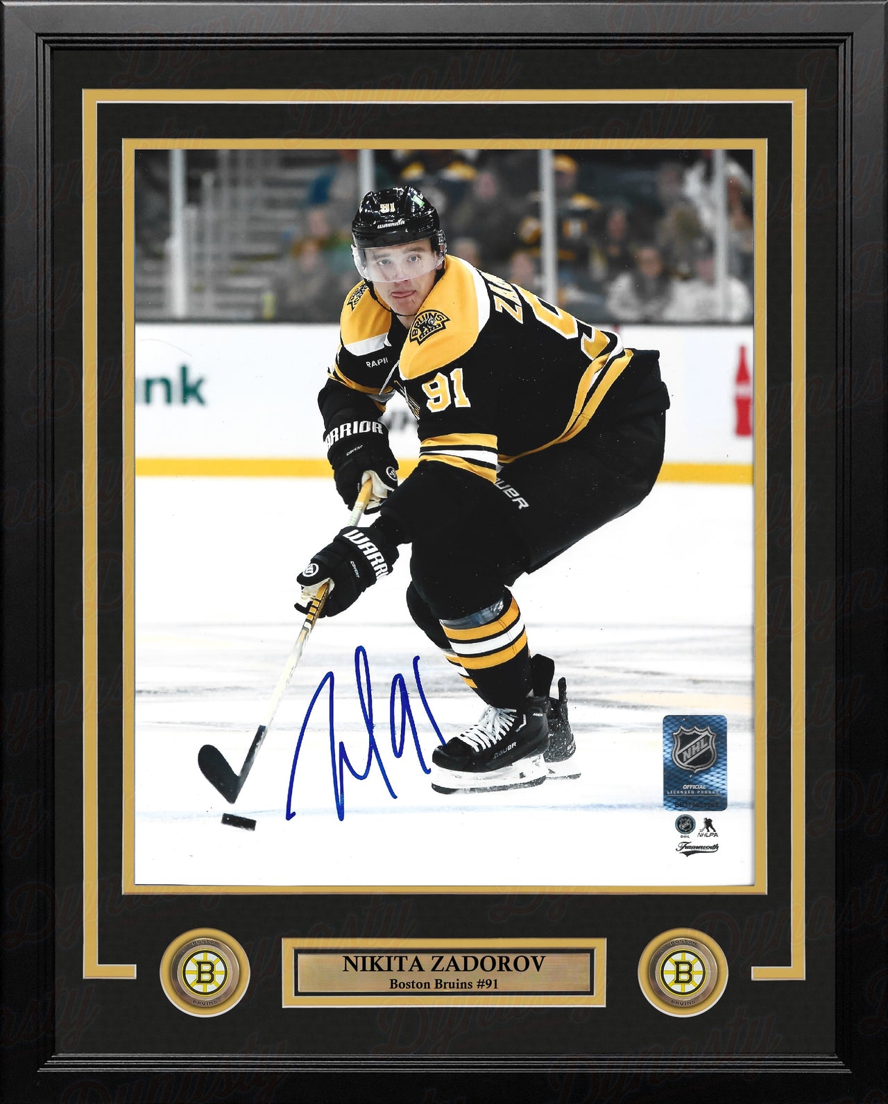 Nikita Zadorov in Action Boston Bruins Autographed 11" x 14" Framed Hockey Photo